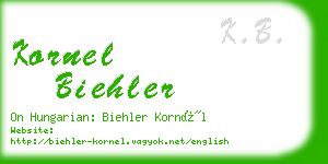 kornel biehler business card